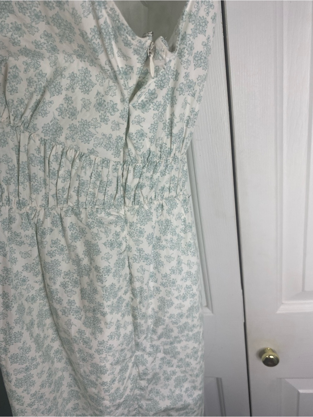 Loft woman’s dress Floral Cinched Waist Dress in Light Mint